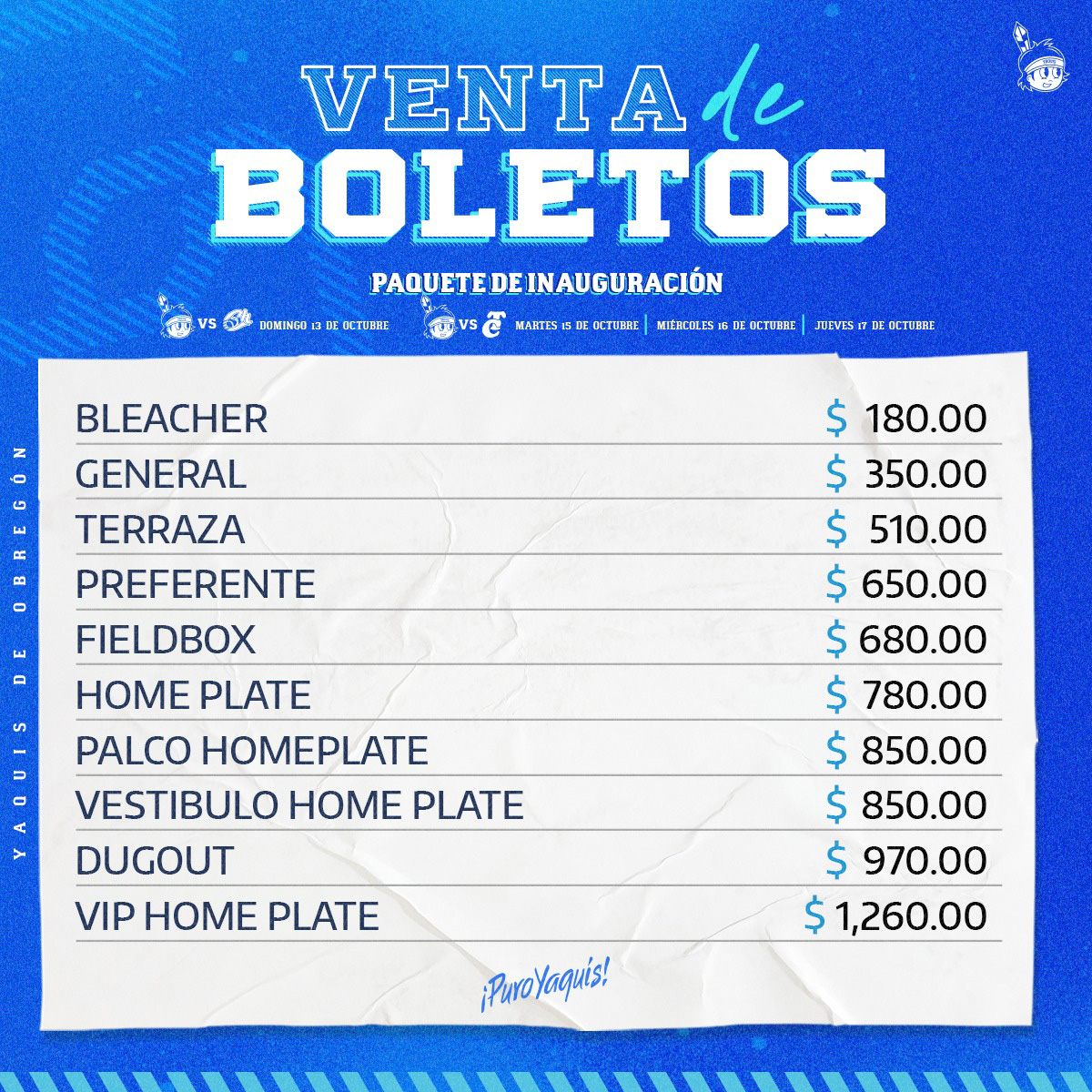 TODO LISTO PARA LA VENTA DE BOLETOS